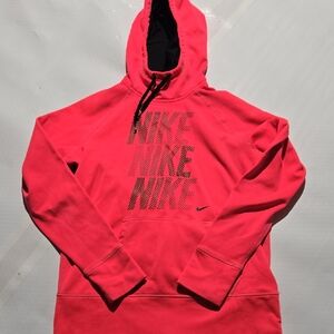 Nike Men’s Hot Pink Crewneck Hoodie with Black Logo